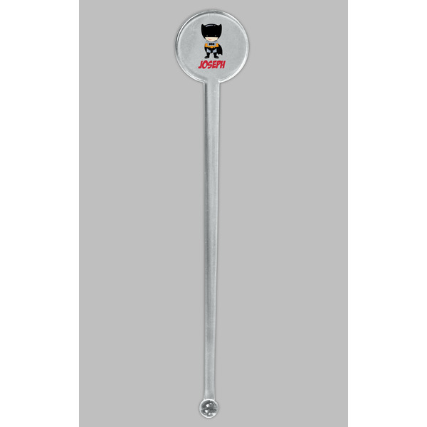 Superhero Clear Plastic 7" Stir Stick - Round - Single Stick