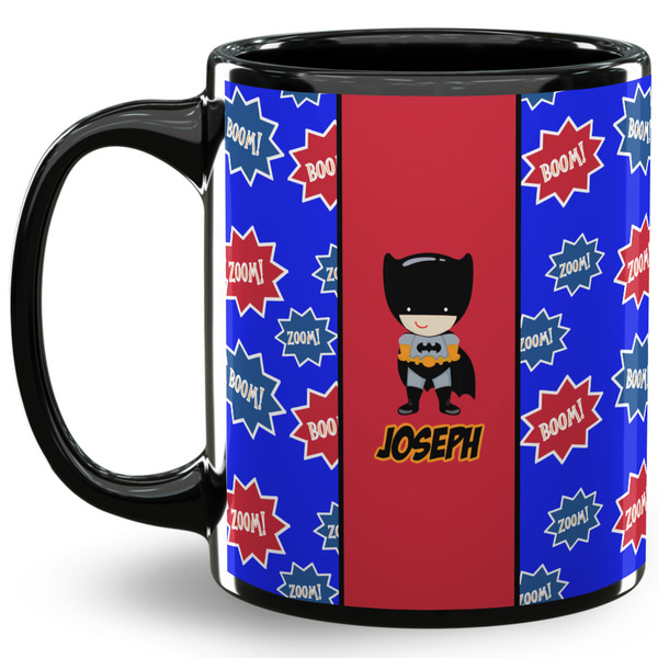Custom Superhero 11 Oz Coffee Mug - Black (Personalized)