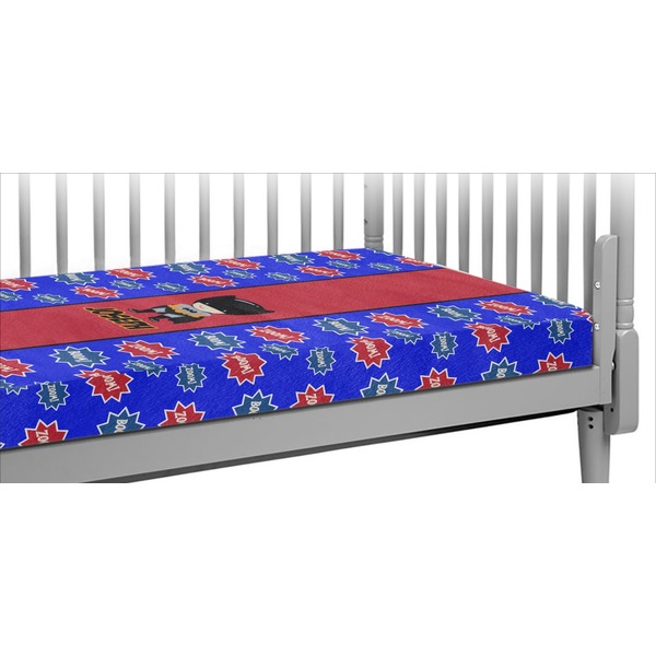 Custom Superhero Crib Fitted Sheet (Personalized)
