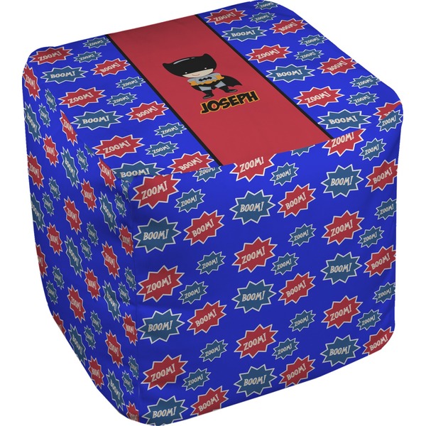 Custom Superhero Cube Pouf Ottoman - 18" (Personalized)
