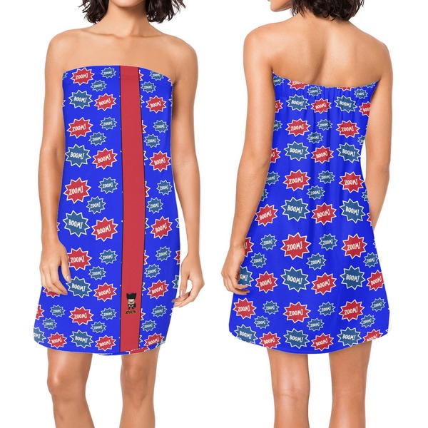 Superhero Custom Bath Wrap - Front & Back View