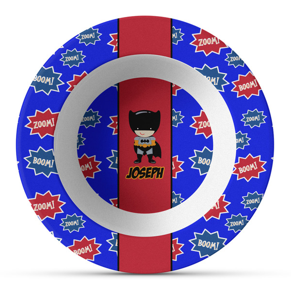 Custom Superhero Plastic Bowl - Microwave Safe - Composite Polymer (Personalized)