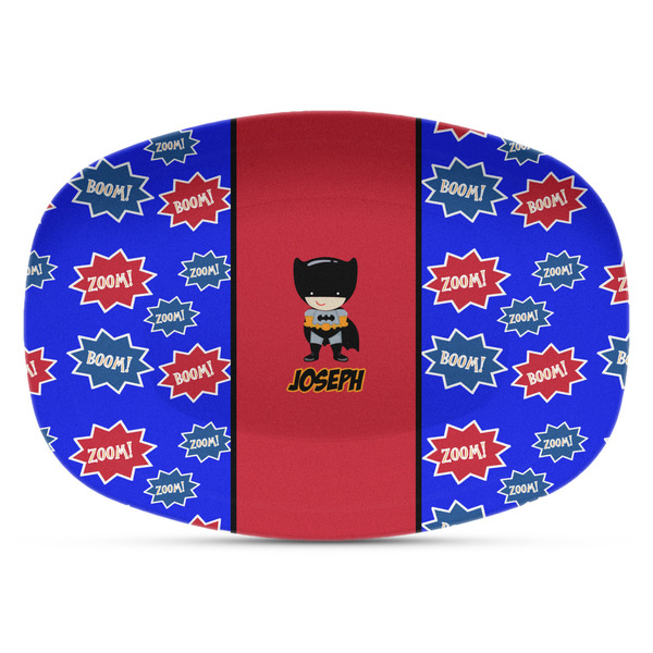 Custom Superhero Plastic Platter - Microwave & Oven Safe Composite Polymer (Personalized)