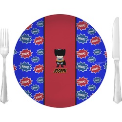 Superhero Glass Lunch / Dinner Plate 10" (Personalized)