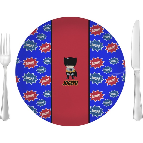 Custom Superhero Glass Lunch / Dinner Plate 10" (Personalized)