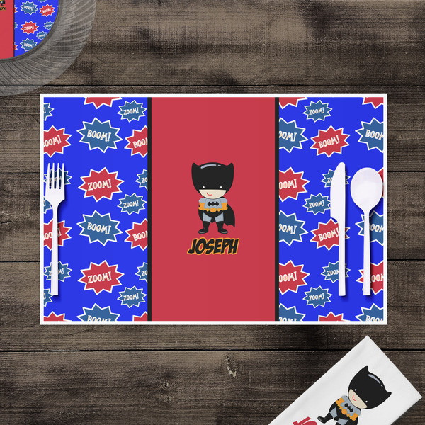 Superhero Disposable Paper Placemat - In Context