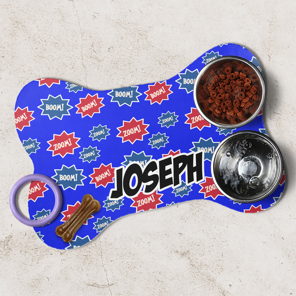 Superhero Dog Bone Shaped Mat Lifestyle