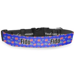 Superhero Deluxe Dog Collar - Extra Large (16" to 27") (Personalized)