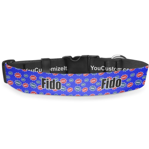Custom Superhero Deluxe Dog Collar - Double Extra Large (20.5" to 35") (Personalized)