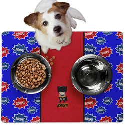 Superhero Dog Food Mat - Medium w/ Name or Text