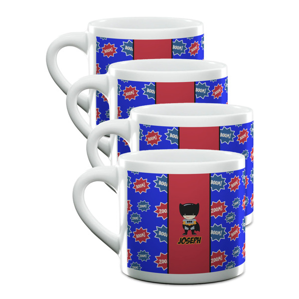 Custom Superhero Double Shot Espresso Cups - Set of 4 (Personalized)