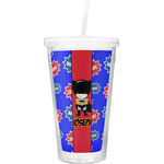 Superhero Double Wall Tumbler with Straw (Personalized)