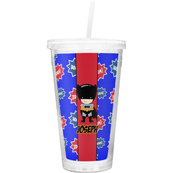 Superhero Double Wall Tumbler with Straw (Personalized)