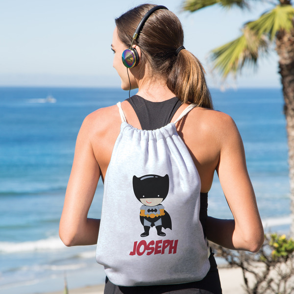 Superhero Drawstring Backpacks - Sweatshirt Fleece - Single Sided - LIFESTYLE