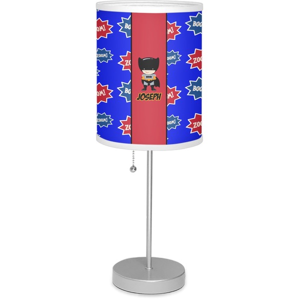 Custom Superhero 7" Drum Lamp with Shade Linen (Personalized)