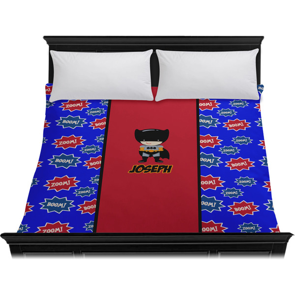 Superhero Duvet Cover - King - On Bed - No Prop