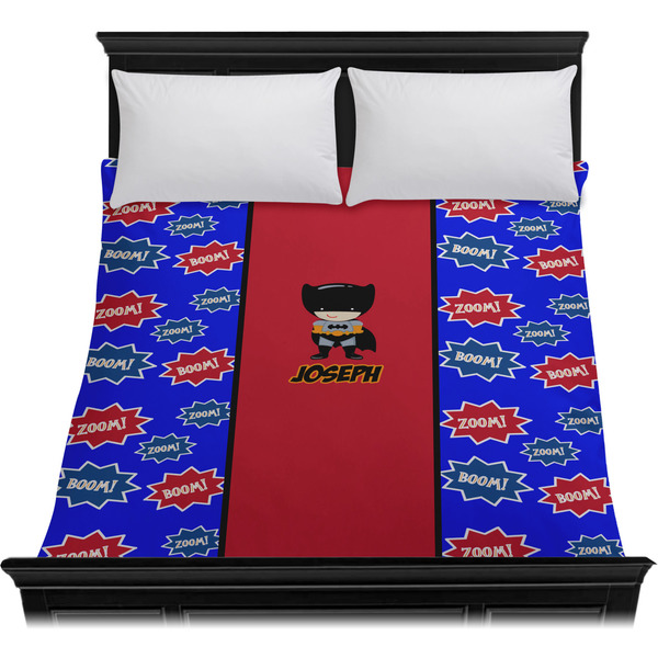 Superhero Duvet Cover - Queen - On Bed - No Prop