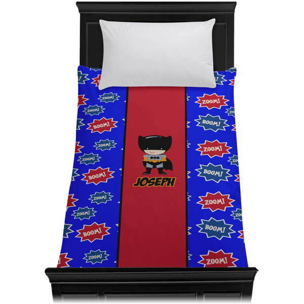 Superhero Duvet Cover - Twin - On Bed - No Prop