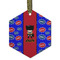 Superhero Flat Glass Ornament - Hexagon w/ Name or Text
