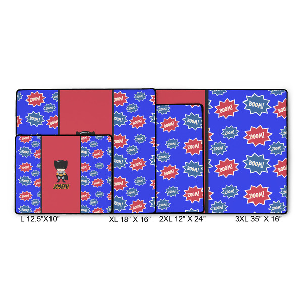 Superhero Gaming Mats - SIZE CHART