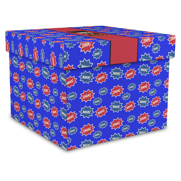 Custom Superhero Gift Box with Lid - Canvas Wrapped - X-Large (Personalized)