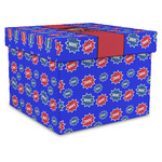 Superhero Gift Box with Lid - Canvas Wrapped - XX-Large (Personalized)