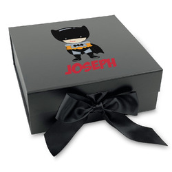 Superhero Gift Box with Magnetic Lid - Black (Personalized)