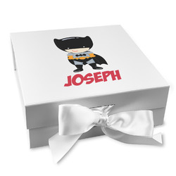 Superhero Gift Box with Magnetic Lid - White (Personalized)