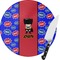 Superhero Round Glass Cutting Board - Medium (Personalized)