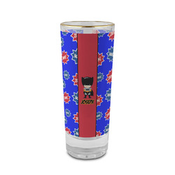 Superhero 2 oz Shot Glass - Glass with Gold Rim (Personalized)