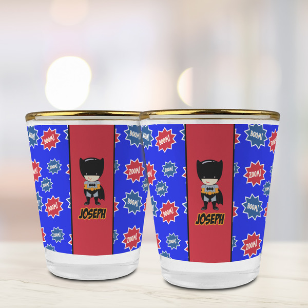 Superhero Glass Shot Glass - with gold rim - LIFESTYLE