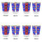 Superhero Glass Shot Glass - with gold rim - Set of 4 - APPROVAL