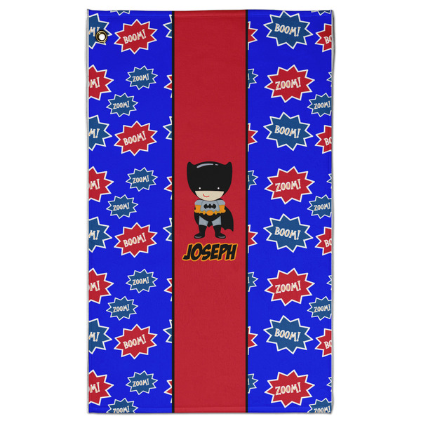 Custom Superhero Golf Towel - Poly-Cotton Blend w/ Name or Text