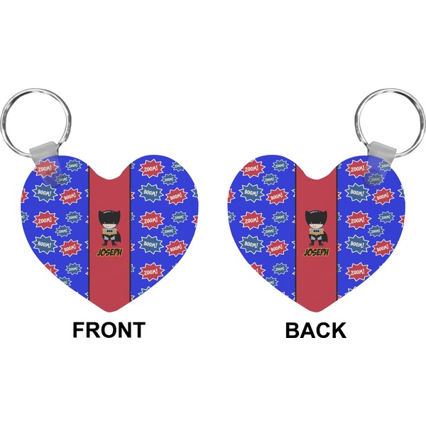 Superhero Heart Keychain (Front + Back)