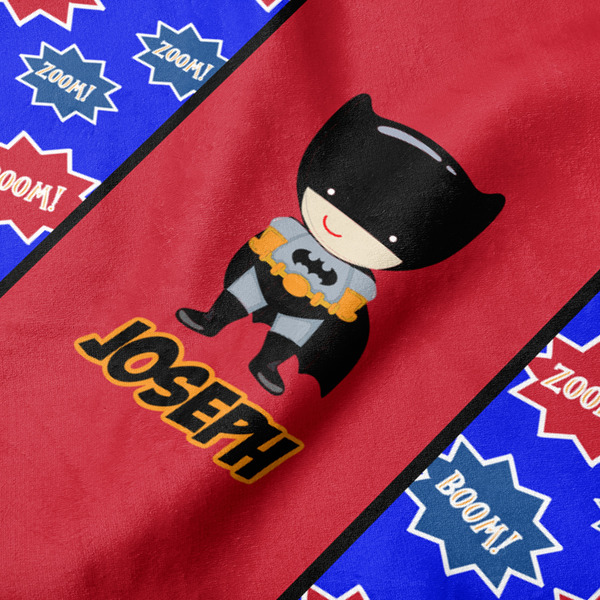 Superhero Hooded Baby Towel- Detail Close Up