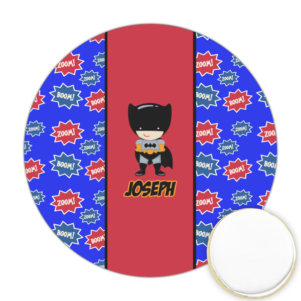 Custom Superhero Printed Cookie Topper - Round (Personalized)