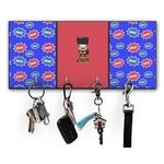Superhero Key Hanger w/ 4 Hooks w/ Graphics and Text
