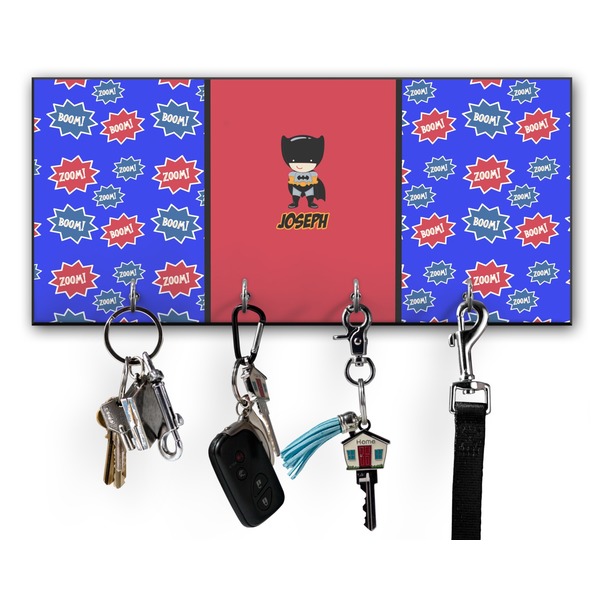 Custom Superhero Key Hanger w/ 4 Hooks w/ Graphics and Text