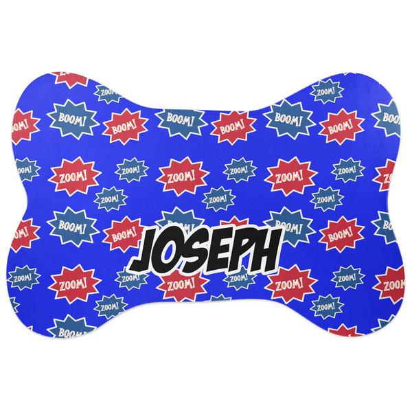 Custom Superhero Bone Shaped Dog Food Mat (Personalized)