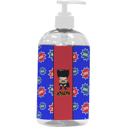 Superhero Plastic Soap / Lotion Dispenser (16 oz - Large - White) (Personalized)