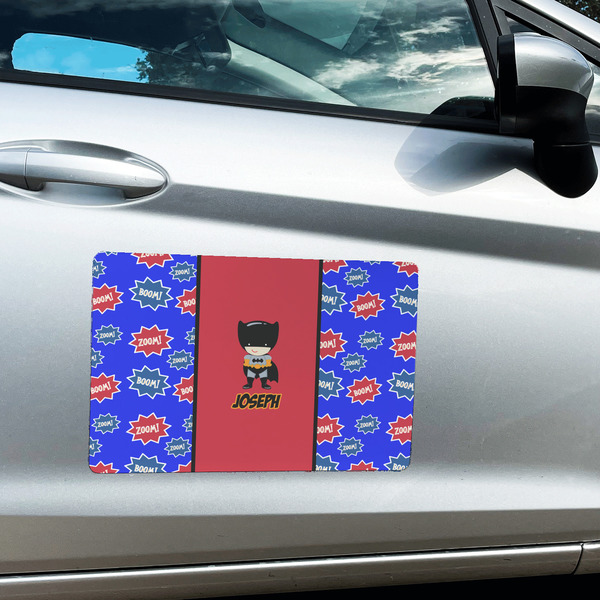 Superhero Large Rectangle Car Magnets- In Context