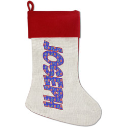 Superhero Red Linen Stocking (Personalized)
