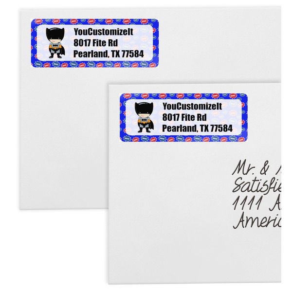 Superhero Mailing Labels - Double Stack Close Up
