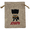 Superhero Medium Burlap Gift Bag - Front (Personalized)