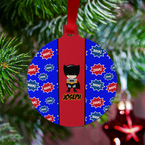 Superhero Metal Ball Ornament - Lifestyle