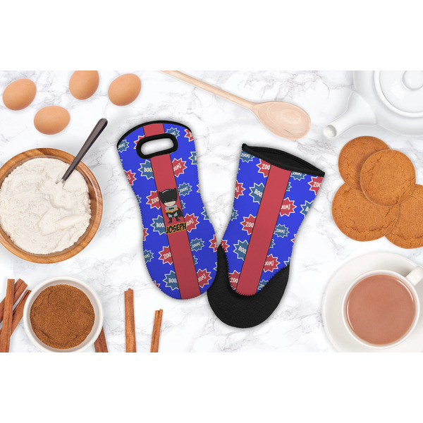 Superhero Neoprene Oven Mitt - Lifestyle Image