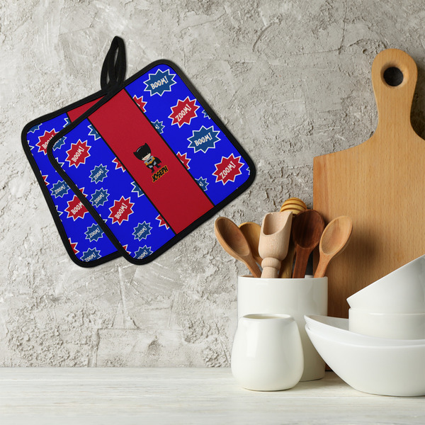 Superhero Neoprene Pot Holder - Set of 2  LIFESTYLE