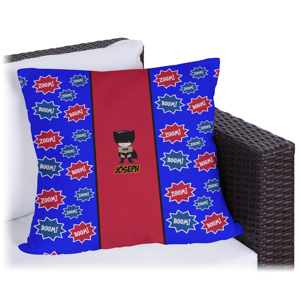 Custom Superhero Outdoor Pillow - 16" (Personalized)