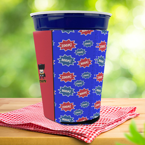 Superhero Party Cup Sleeves - with bottom - Lifestyle