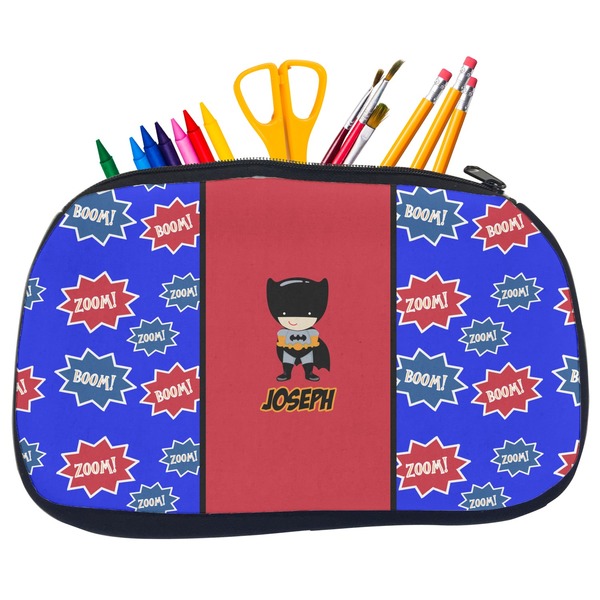 Custom Superhero Neoprene Pencil Case - Medium w/ Name or Text